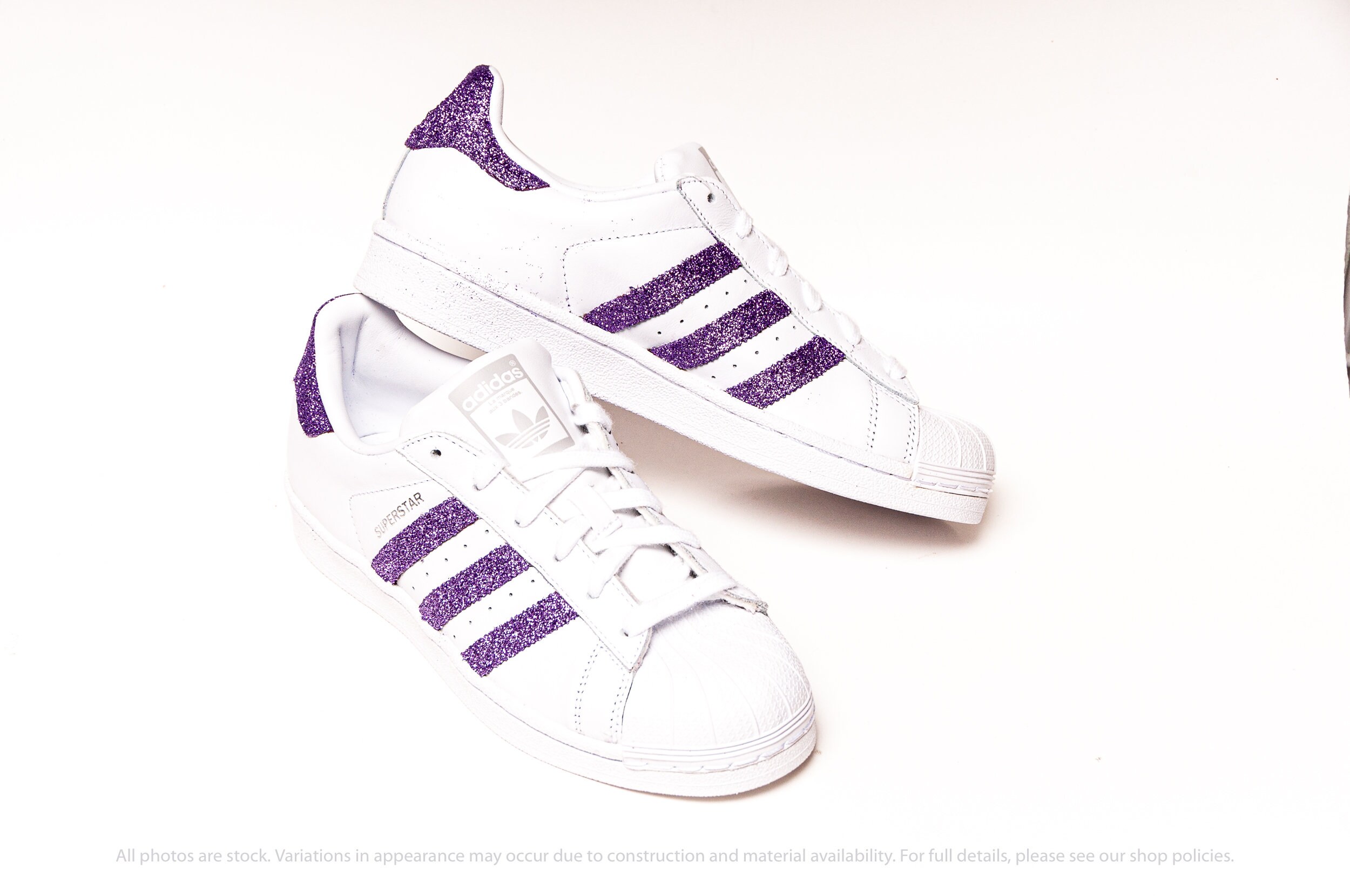 Lavender Purple Glitter Adidas Superstars Sneakers | Etsy