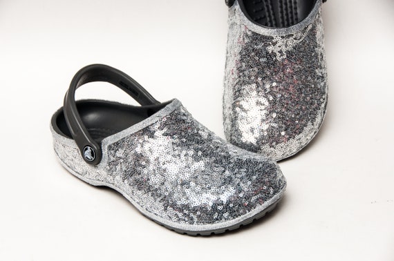 womens glitter crocs