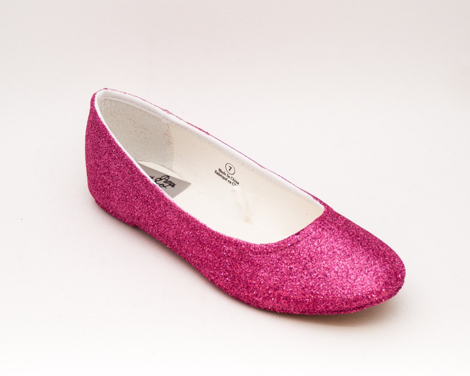 rose pink glitter ballet flats