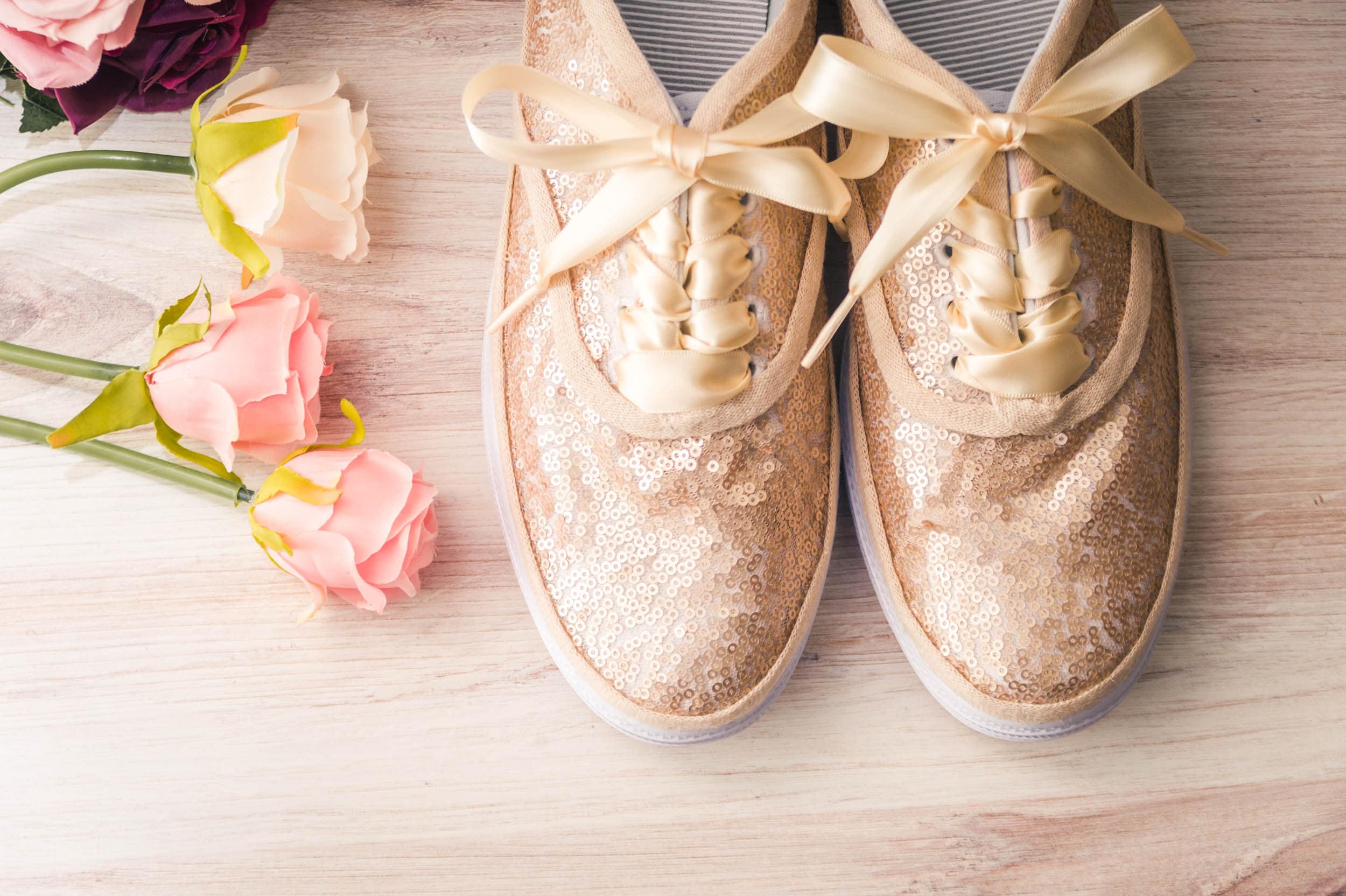 gold sequin sneakers