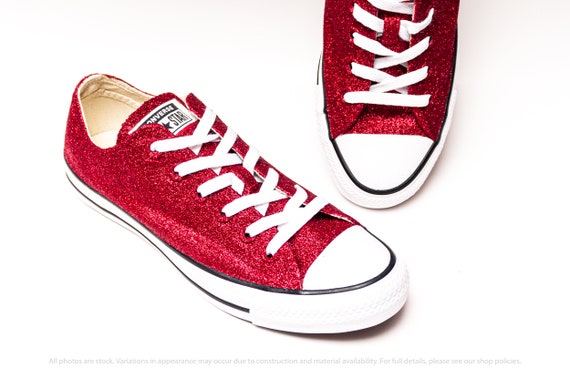 red sparkle converse womens