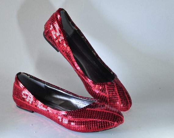 ruby red ballet flats