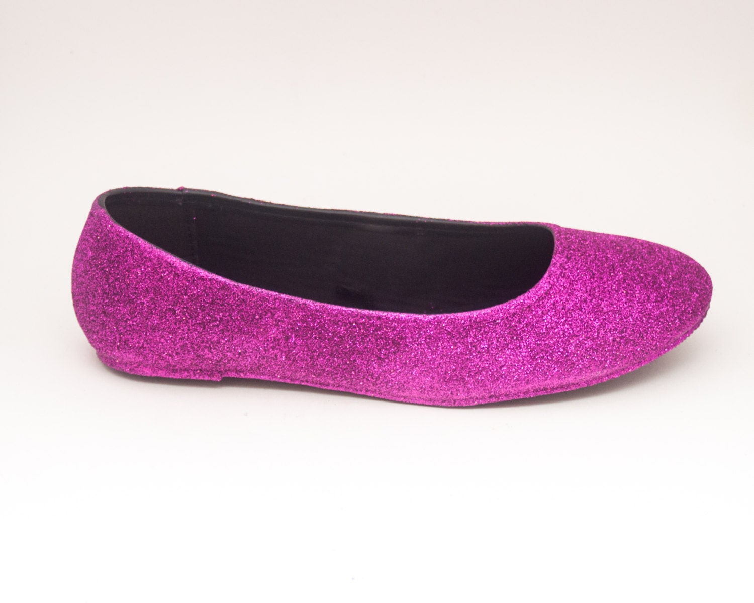 Glitter Hot Fuchsia Pink Ballet Flat Slipper Shoes by | Etsy