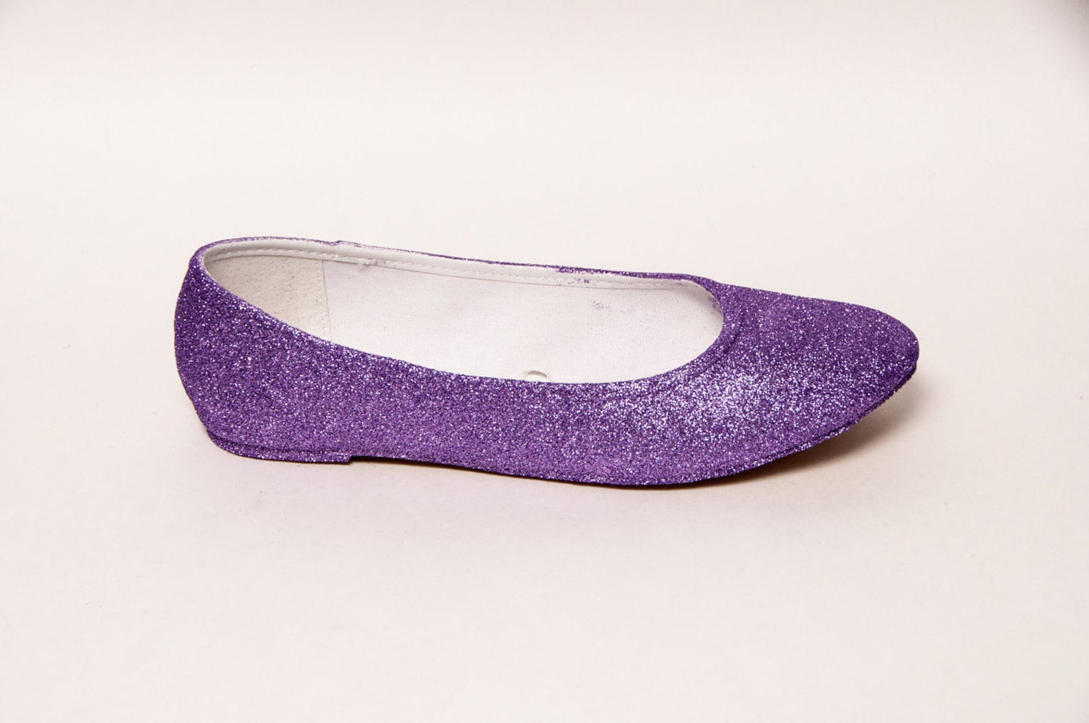 lavender purple glitter ballet flats