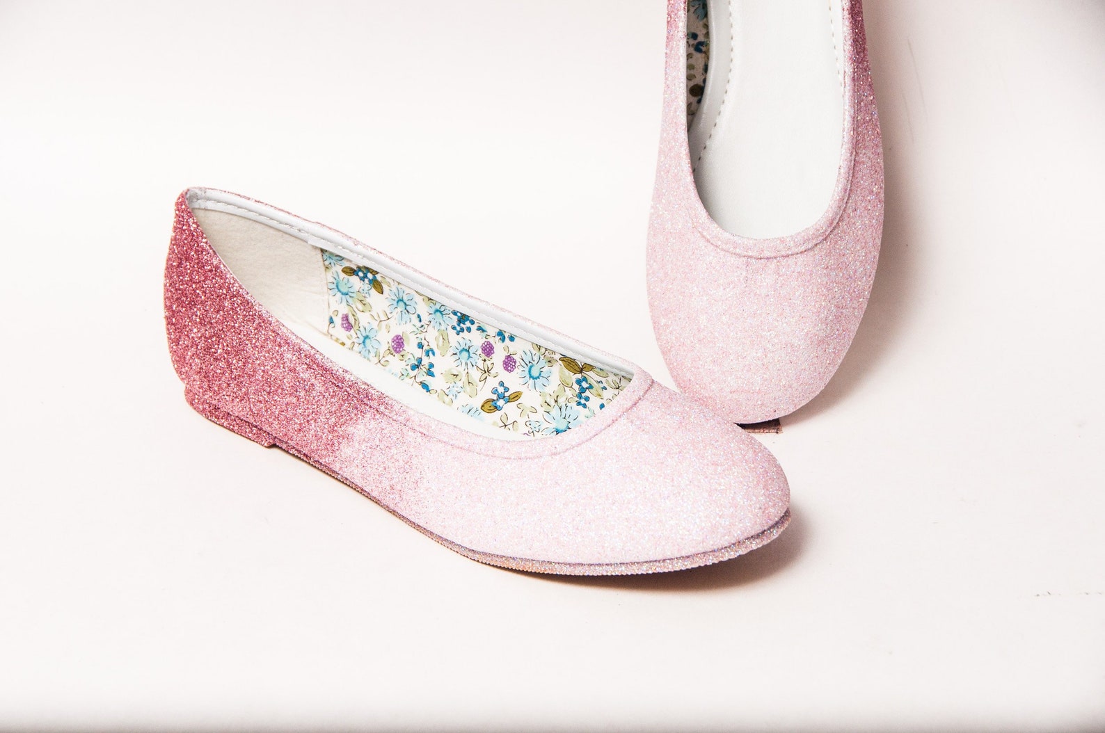 ombre glitter ballet flats