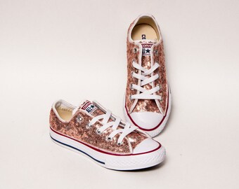 rose gold sparkly converse