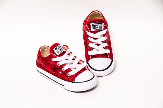 red glitter converse kids