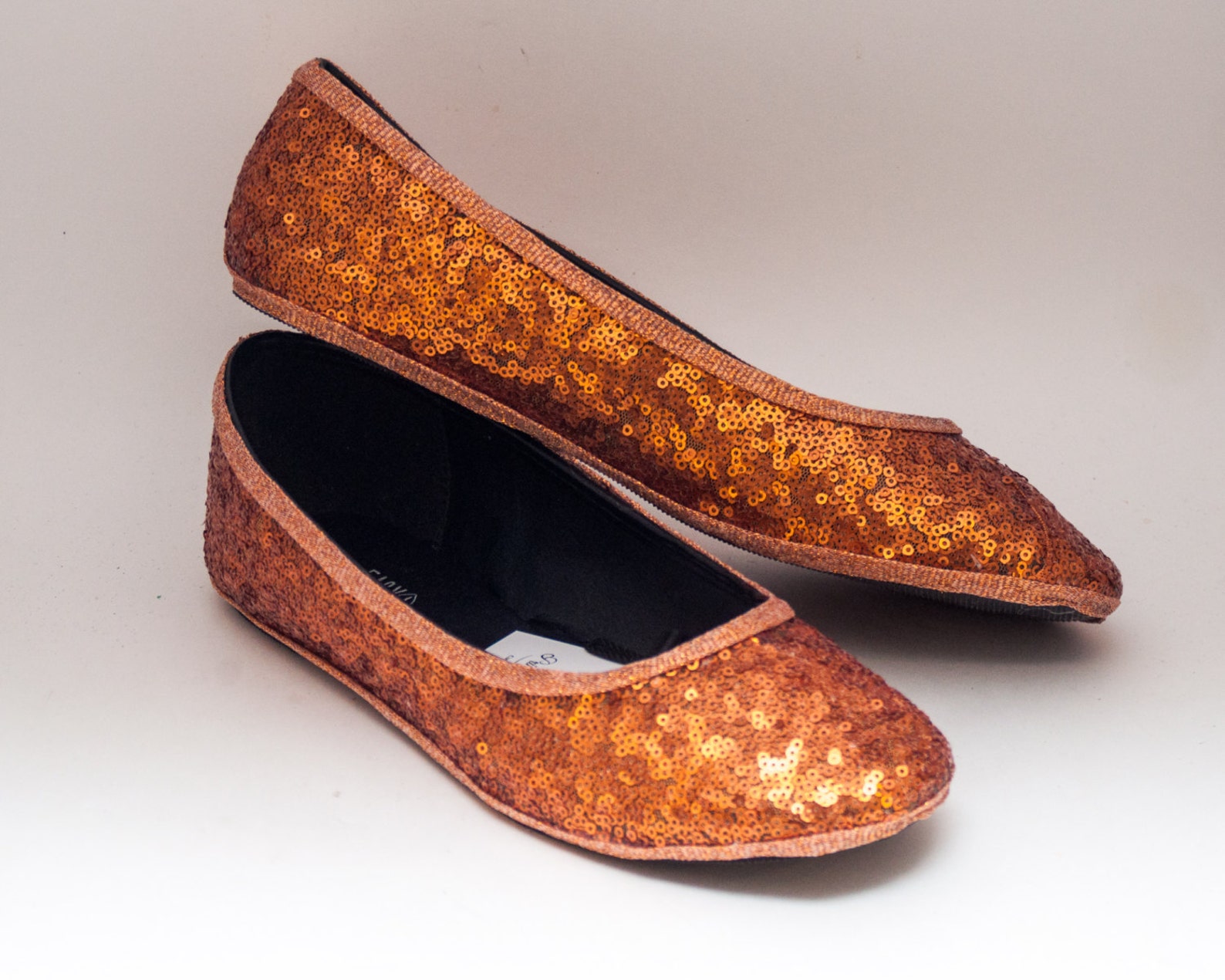 tiny sequin | starlight orange ballet flats slippers shoes tiny sequin | starlight orange ballet flats slippers shoes