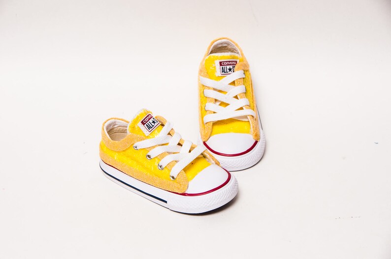Children's Yellow Converse® Sneakers | Etsy Yellow Sequin Converse Sneakers | Etsy