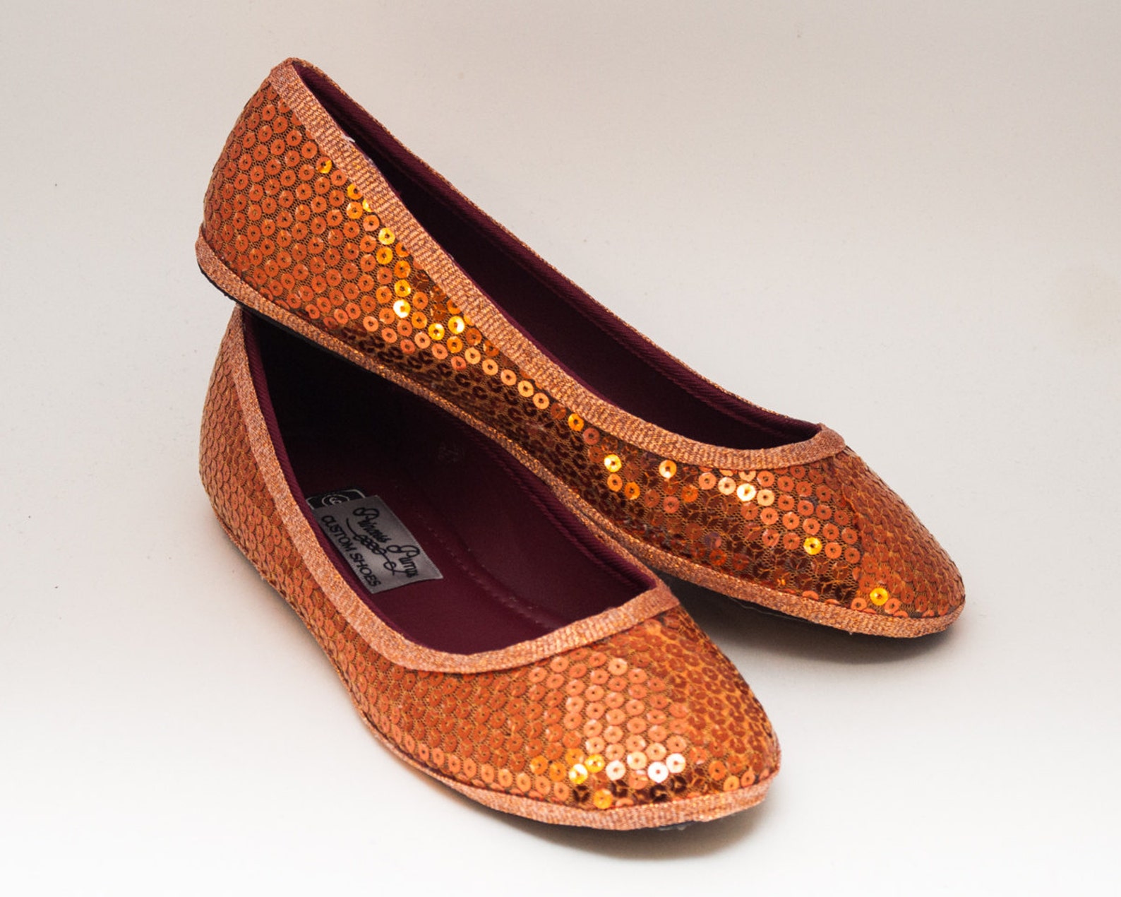 tiny sequin | starlight orange ballet flats slippers shoes tiny sequin | starlight orange ballet flats slippers shoes