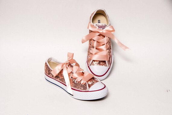 rose gold baby converse