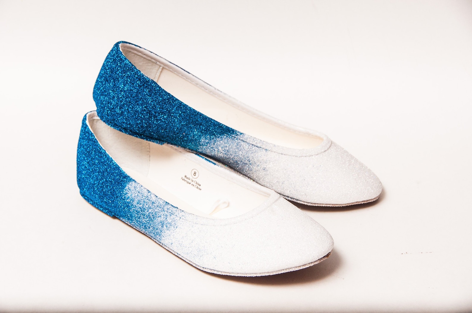 ombre glitter ballet flats