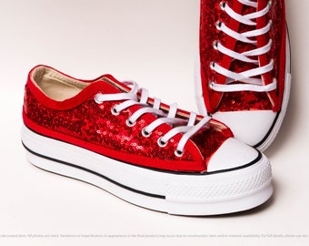 red sparkle converse
