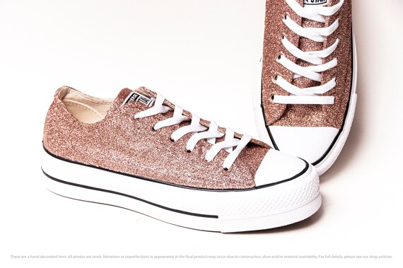 sparkly rose gold converse