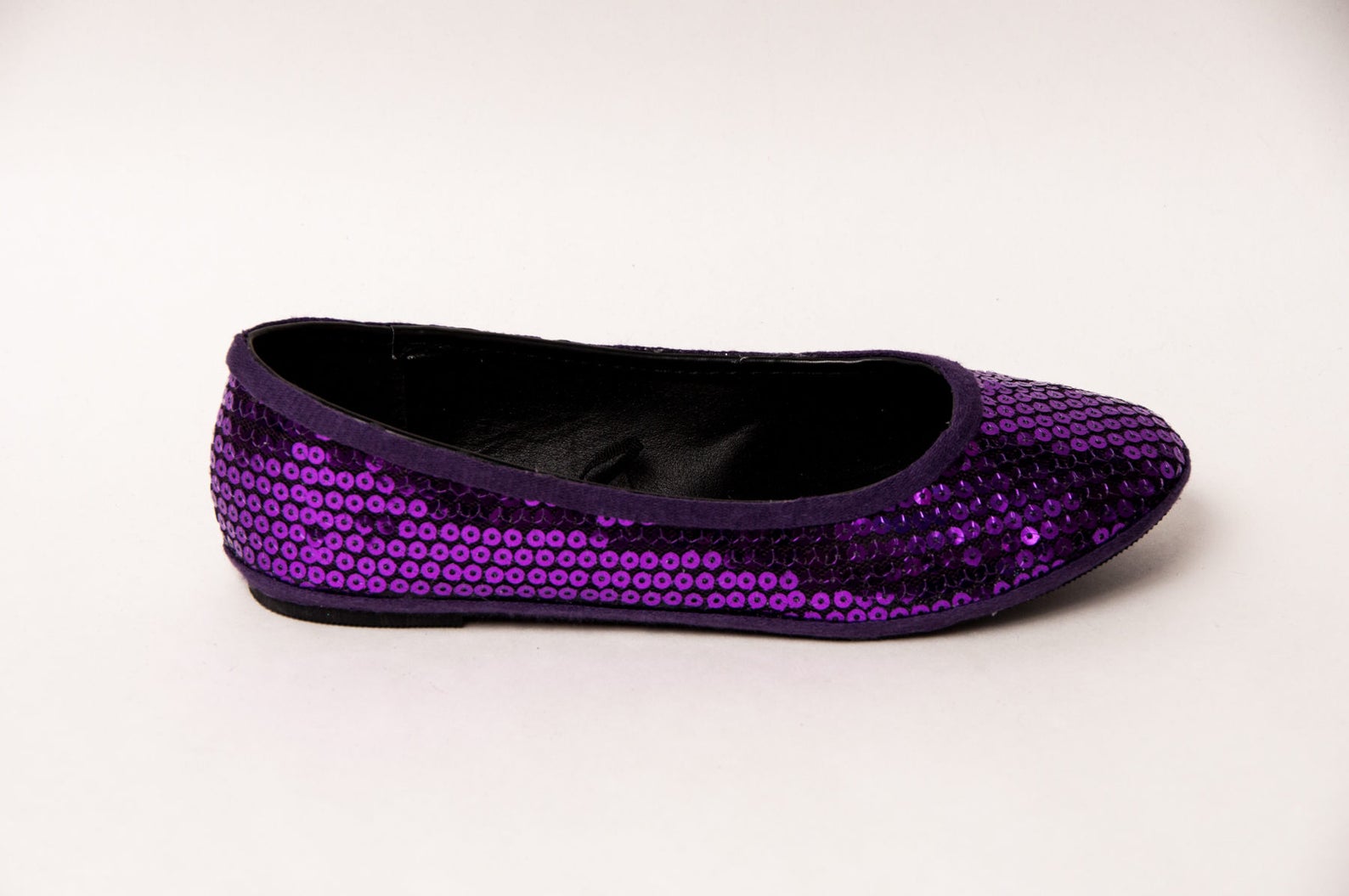 sequin - plum purple slipper ballet flats shoes by princess pumps