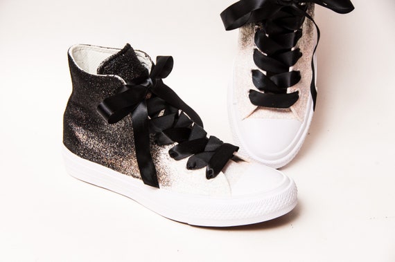 white glitter converse shoes