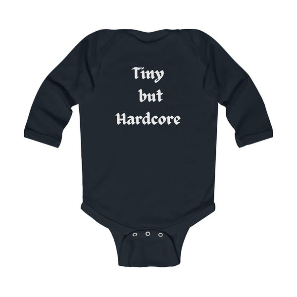 Body de manga larga para bebé, pequeño pero intenso, / Mono gótico para bebé, negro, rojo, blanco y gris