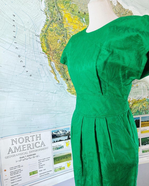 80s does 50s Green Cocktail dress