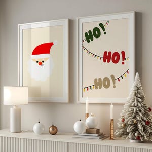 Set Of 2 Christmas Printable Gallery Wall Art, Christmas Prints, Christmas Wall Art, Holiday Decor, Xmas Wall Art, Digital Download
