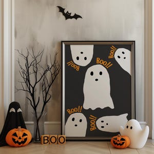 Halloween Wall Art, Halloween Art Prints, Spooky Wall Art, Halloween Decor, Digital Download