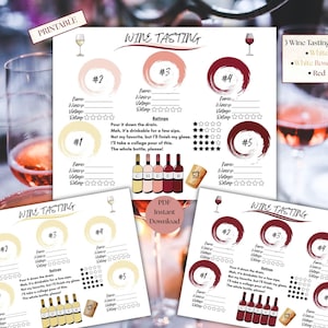 Wine Tasting Scorecard Printable: Blind Tasting Party Game (PDF Download)