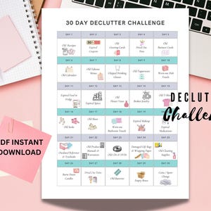 Afdrukbaar 30 dagen opruimuitdaging: opruimchecklist (digitale pdf-download)