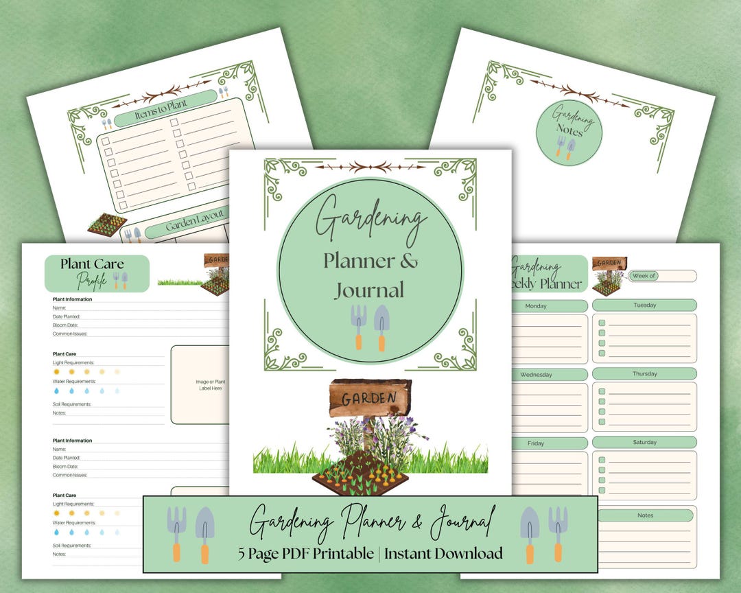 Gardening Planner & Journal: Weekly Plant Care Tracker (PDF Digital ...