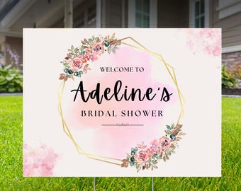 Letrero de jardín personalizado para despedida de soltera de 24" x 18" con estaca para escalones