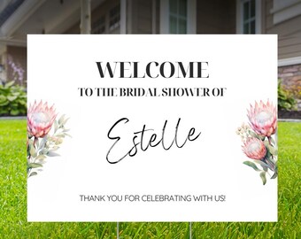 Letrero de jardín personalizado para despedida de soltera de 24" x 18" con estaca para escalones