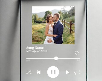 Placa acrílica personalizada con canción/Regalo de boda personalizado, inspirado en la música