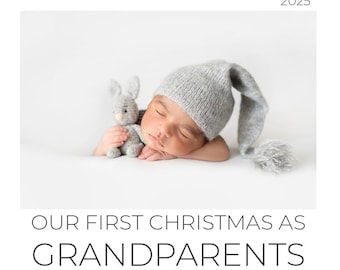 Imán personalizado con foto de la primera Navidad de los abuelos/Recuerdo personalizado