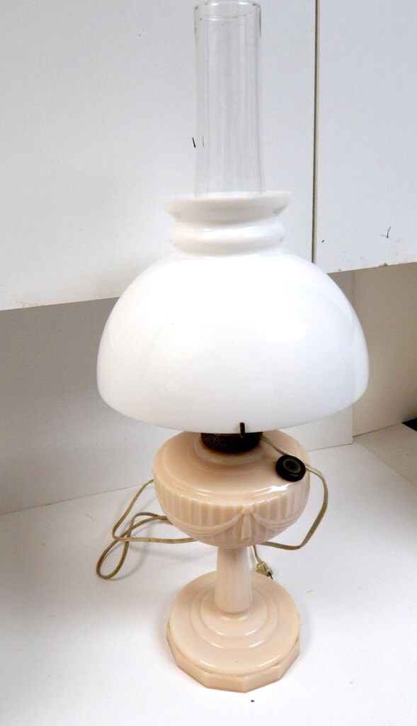 Vintage Aladdin Lincoln Drape Oil Lamp Alacite Pink Etsy