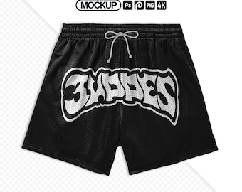Mesh Shorts Mockup v.1, Editable Photoshop & Photopea Template, Front and Back Mockups, Realistic Mockups