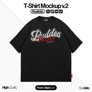 T-Shirt Mockup, Editable Photoshop & Photopea, Front and Back Mockups, Realistic Mockups, Streetwear Mockup, Easily change t-shirt color