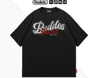 Modello di t-shirt, fronte e retro, realistico, per Photoshop e Photopea (download digitale)