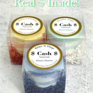 Shower Steamer Custom Money Gift for Adults Aromatherapy Cash Surprise Gift Single Shower Steamers Favor Surprise Inside for Her Steamer Set