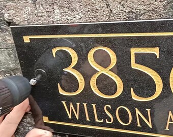 Numero Civico Personalizzato In Pietra Moderno Rustico Targa Per Casa Villa - Foto 6