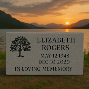 24in x 12in x 3in In loving Memorial Engraved Granite Headstone | Cemetery Grave Marker |Personalized   Memorial Stone |Loss for Loved Ones