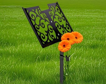 Memorial Stone Stand,Metal Cemetery Decoration Picture Holder, Personalized Grave Marker,Tombstone Plaque Stake For Lost Loved Pet in Gragen