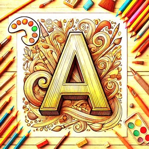 アルファベットのぬりえ