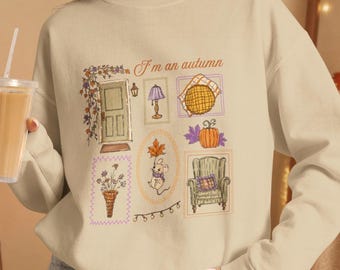 Im An Autumn Sweatshirt, Cottagecore Crewneck, Cozy Book Lover Sweater, Whimsical Fall Sweatshirt, Autumn Aesthetic Shirt, Reading Gift