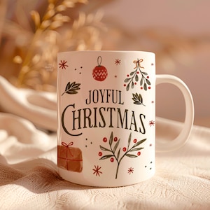 Vrolijke kerstmok, perfect vakantiecadeau, gezellig kerstcadeau, kerst wintermok, cadeau voor kerst