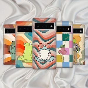 Hippie Phone Case Funky Frog Cover for Google Pixel 9Pro XL, 8A, 8Pro, 7Pro, 7A, 6A, Samsung S24Fe, S23Ultra, A16, iPhone 16Pro, 15, 14, 13