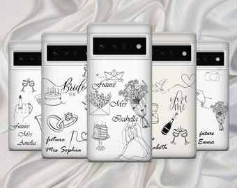 Future Mrs-telefoonhoesje Bride to be Cover voor Google Pixel 10, 9A, 9ProXL, 8A, 8Pro, 7Pro, 7A Samsung S25Fe, S24, A56, A17 iPhone 17, 16 15 14