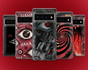 Gore eye-telefoonhoesje Creepy Eyes Cover voor Google Pixel 10, 9A, 9ProXL, 8A, 8Pro, 7Pro, 7A, Samsung S25Fe, S24, A56, A17 iPhone 17, 16, 15 14