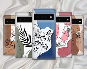 Minimalist Abstract Phone Case Flower Cover for Google Pixel 10, 9A, 9ProXL, 8A, 8Pro, 7Pro, 7A, Samsung S25, S24 A56 A17 iPhone 17 16 15 14
