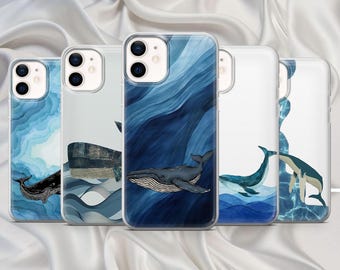Whale Shark Phone Case Waves Cover for iPhone 17, 16E, 15, 14, 13, 12, X Pixel 10, 9Pro, XL, 8A, 7A, 6A Samsung S25fe, S24fe, S23, A17, A56