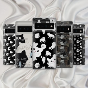 Custodia per telefono con motivo a gatto, motivo a forma di zampe di miagolio, per Google Pixel 9Pro XL, 8A, 8Pro, 7Pro, 7A, 6A, Samsung S24Fe, S23Ultra, A16, iPhone 16Pro, 15, 14, 13
