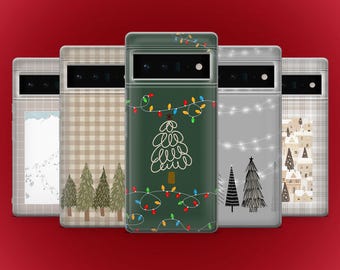 Christmas Tree Phone Case Christmas Lights Cover for Google Pixel 10, 9A, 9ProXL, 8A, 8Pro, 7Pro, 7A Samsung S25 S24 A56 A17 iPhone 17 16 15