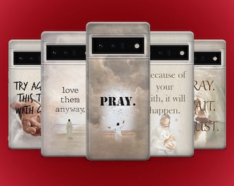 Christian Phone Case Bible verses Cover for Google Pixel 10, 9A, 9ProXL, 8A, 8Pro, 7Pro, 7A, Samsung S25Fe, S24, A56, A17 iPhone 17 16 15 14